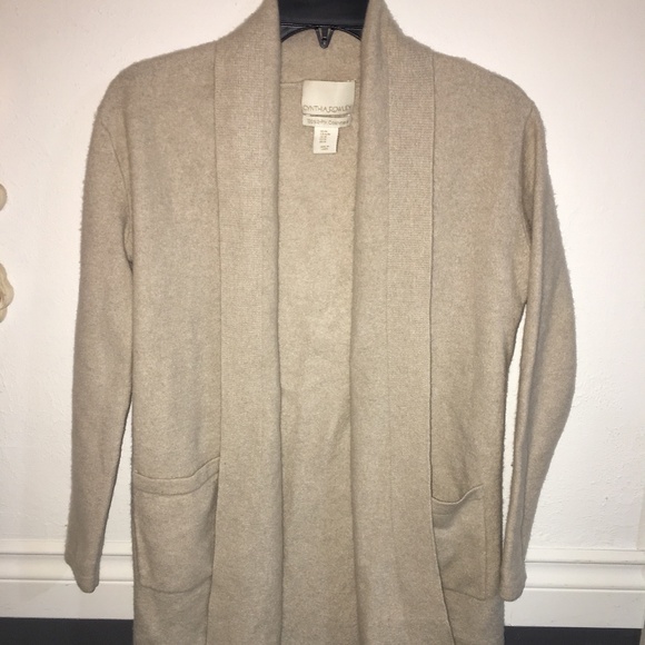 100% 2-ply cashmere open front sweater / Cynthia Rowley - Picture 1 of 5